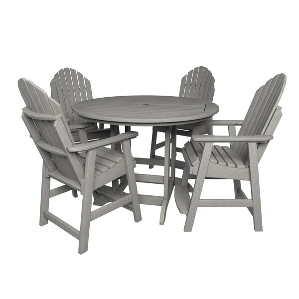Highwood Usa Hamilton 5pc Round Counter Height Outdoor Patio Furniture Dining Set AD-CNA48-HGR - main